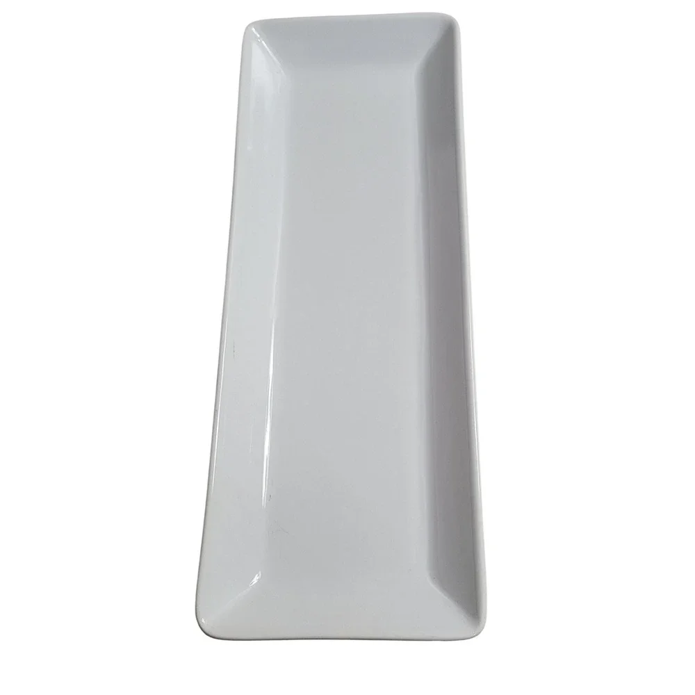 Pampered Chef Simple Additions Rectangular Platter White Ceramic Serving Tray